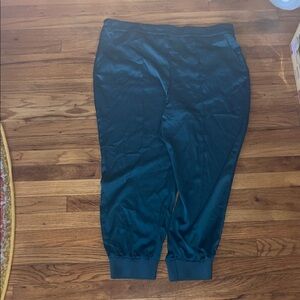 Dark Green Satin Joggers